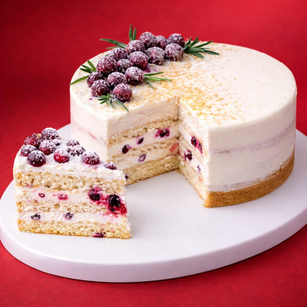 Торт Домашний с брусникой мини