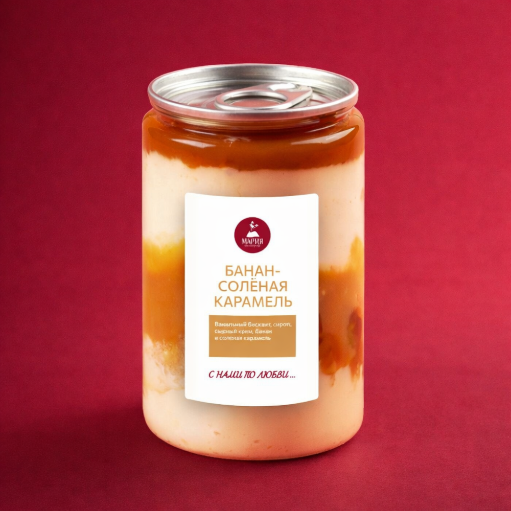Десерт в банке  Банан-соленая карамель