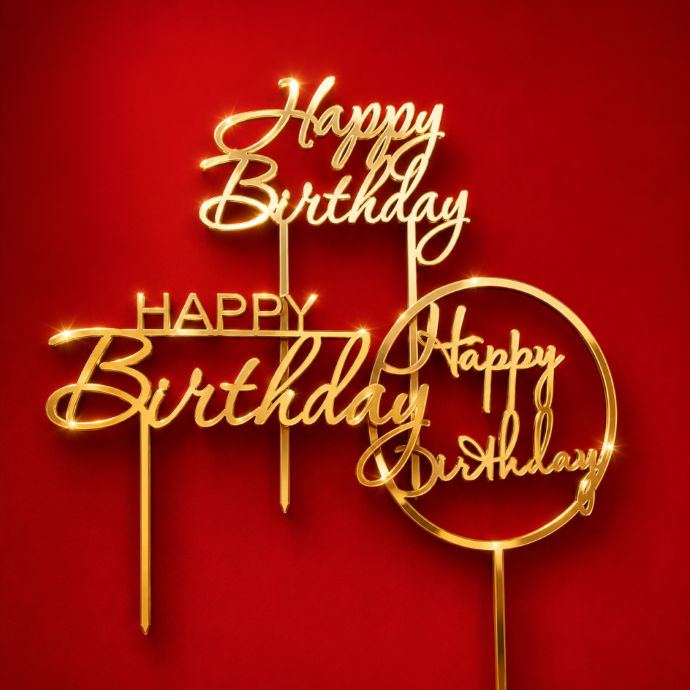Топпер Happy Brithday2 ф.золото