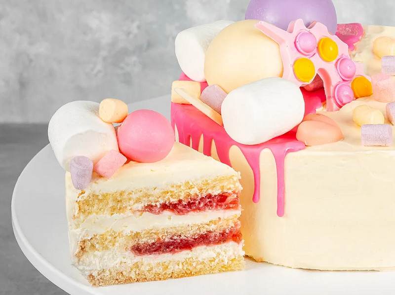 торт клубника пломбир с ванильным бисквитом