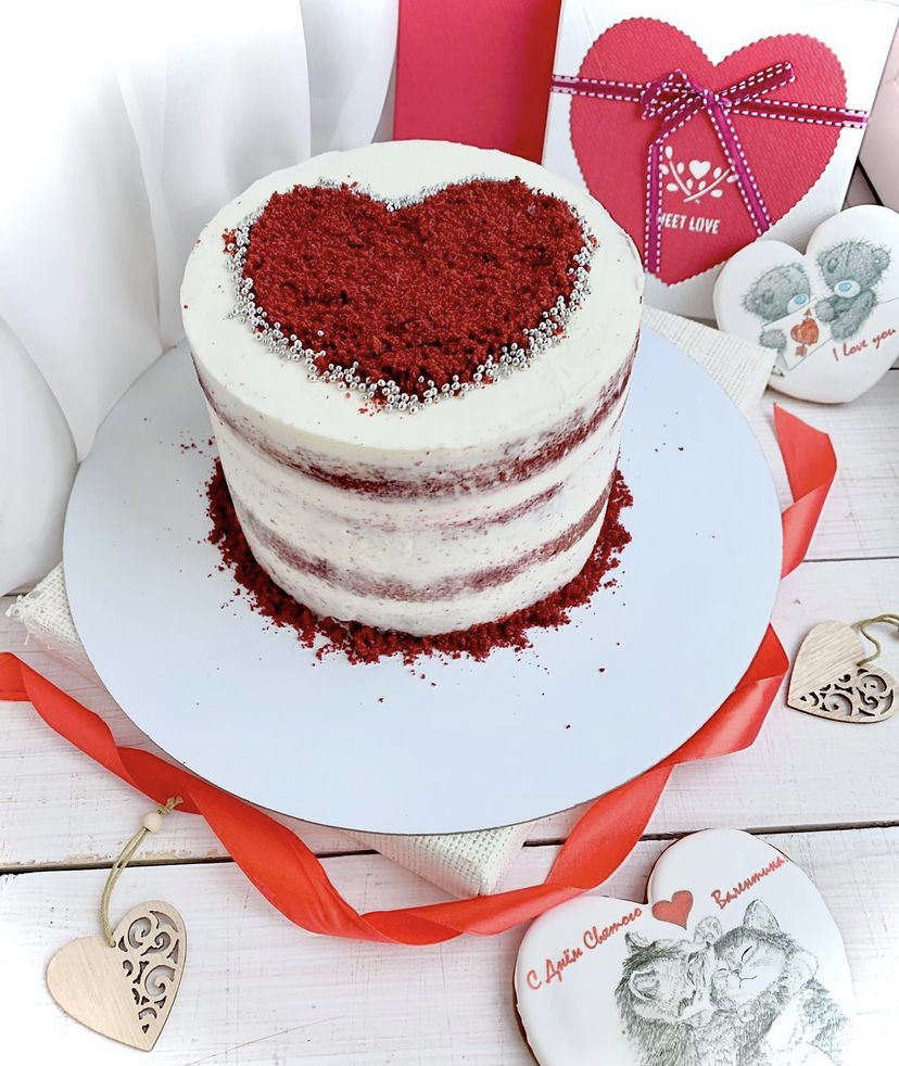 торт сердечко на день всех влюбленных