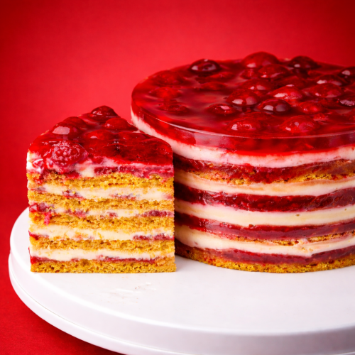 Торт «Медовик малиновый»